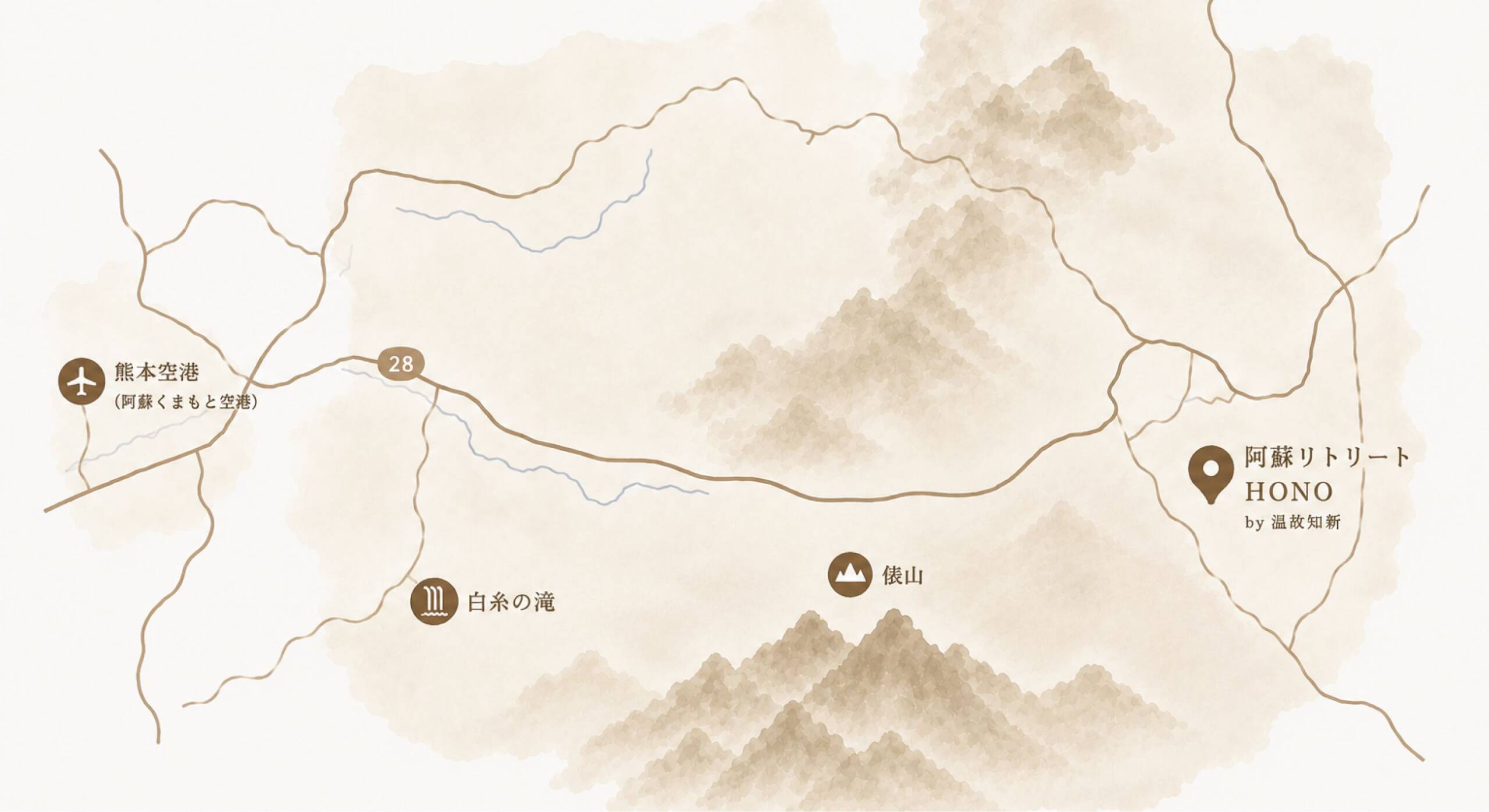 阿蘇リトリート HONO access-map 阿蘇リトリート HONO 周辺マップ