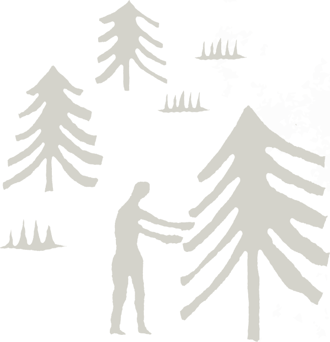 森と人の線画